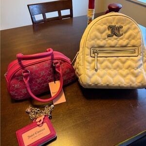 Juicy Couture Pink and Cream Bag Set